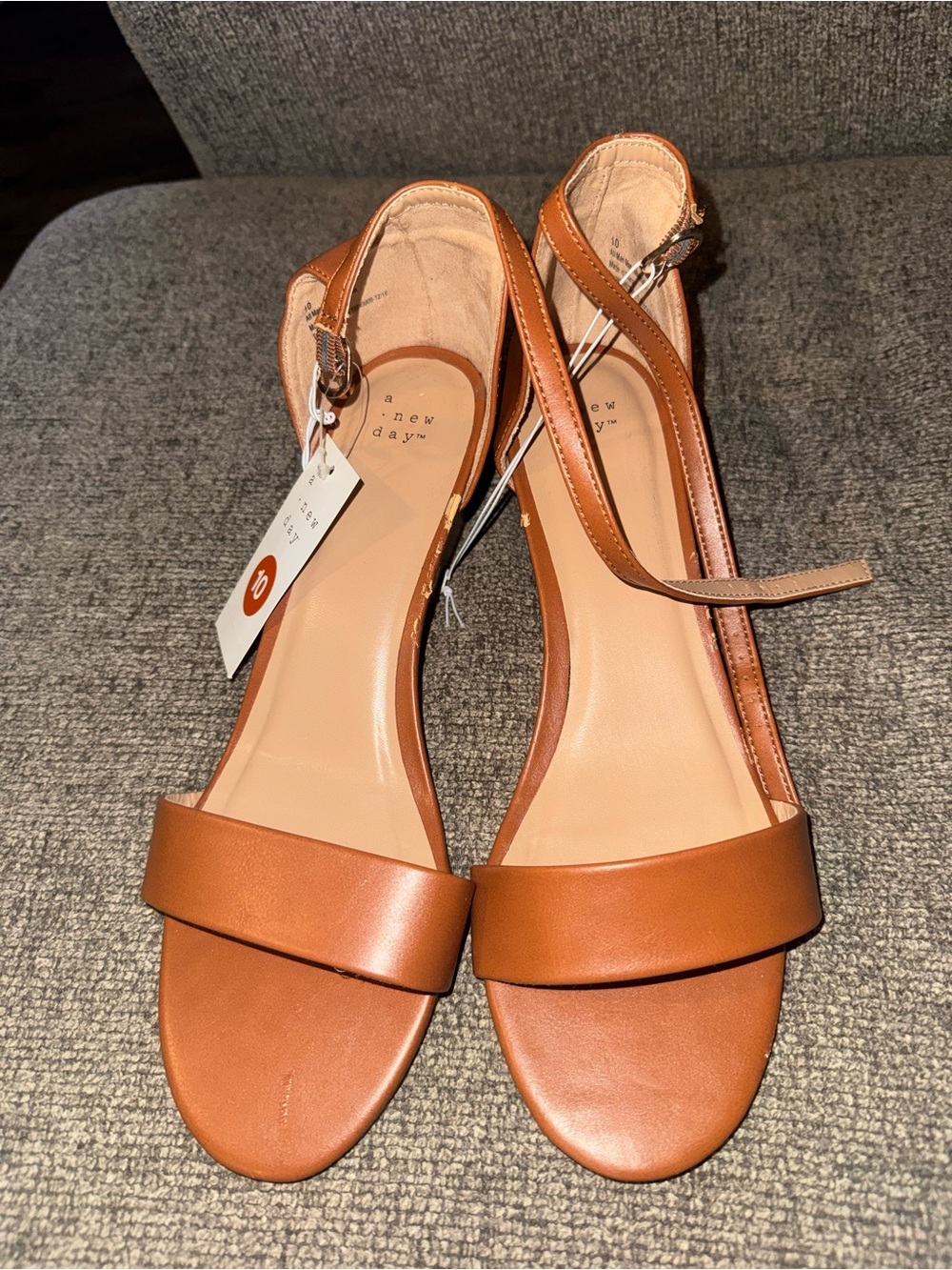 a new day Tan Open-Toe Ankle-Strap Sandals